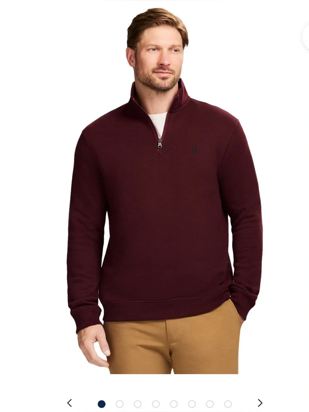 IZOD Fine Gauge 1/4 ZIP Sweatshirt sweater - MAROON